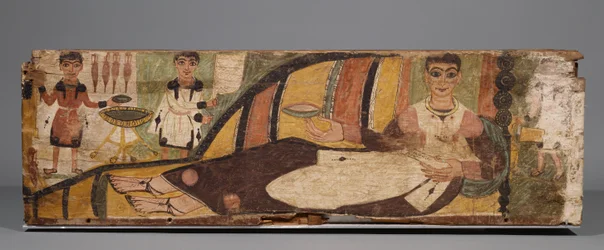 Fragmente eines bemalten Sarkophags, 4. Jahrhundert n. Chr.